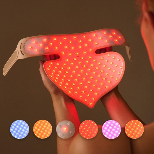 Masque LED rechargeable pour cou et décolleté à 7 modes lumineux