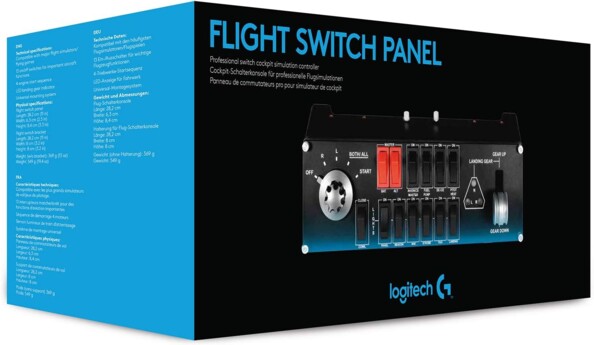 Boîte du panneau Flight Switch Panel Logitech G pour simulateur