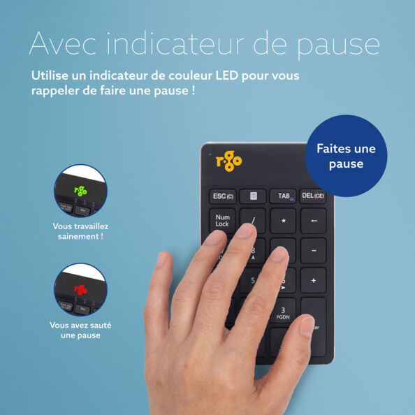 Pavé numérique ergonomique sans fil Numpad Break bluetooth