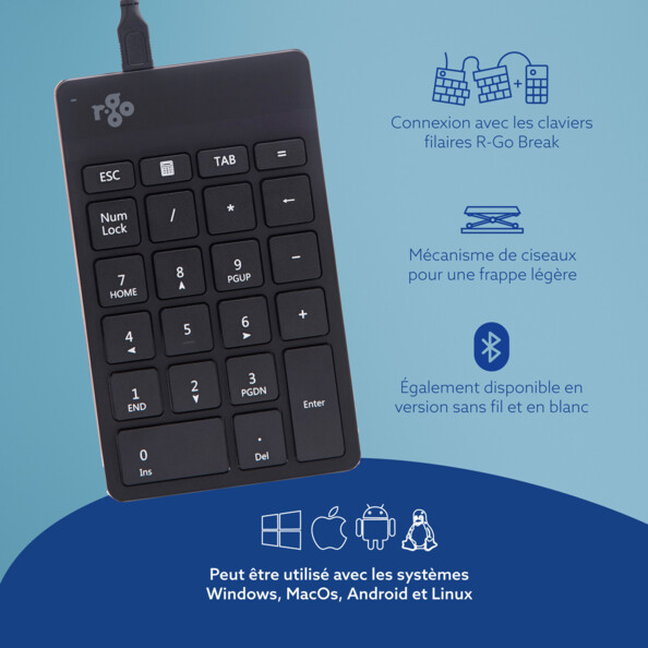 Pavé numérique filaire Numpad Break avec indicateur de pauses