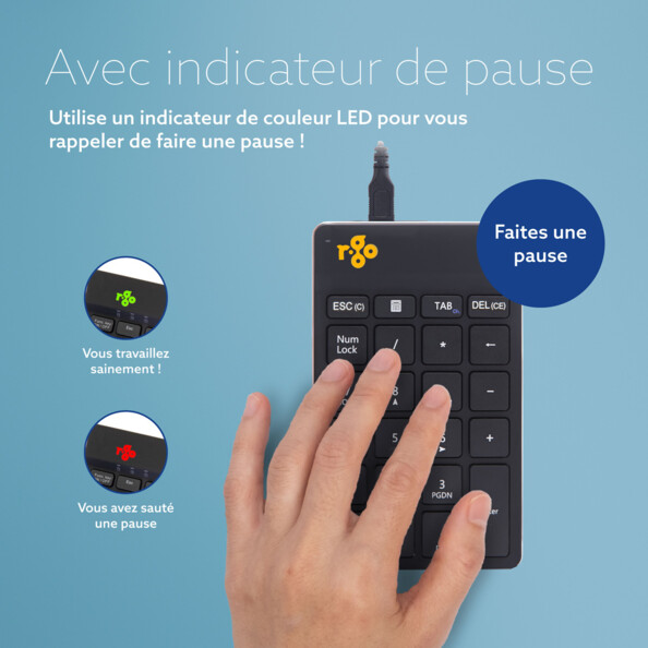 Pavé numérique filaire Numpad Break avec indicateur de pauses