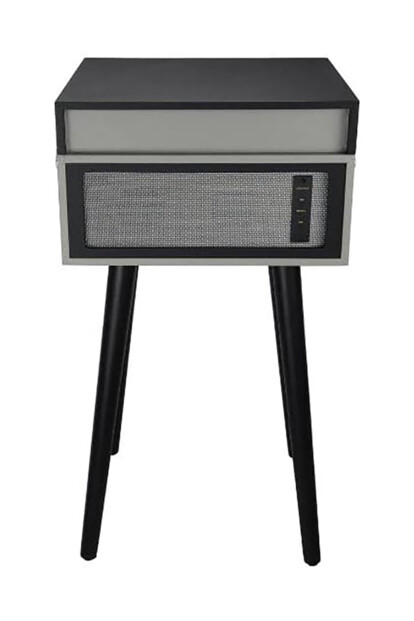 Platine vinyle rétro bluetooth Cottage gris clair avec 4 pieds amovible