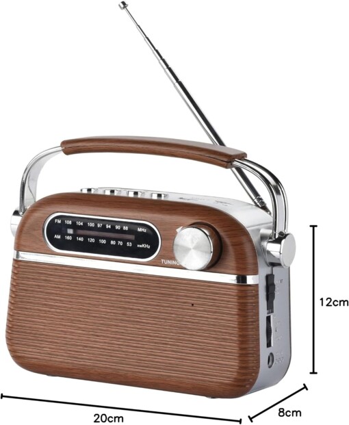 Radio vintage aspect bois AM/FM/SW