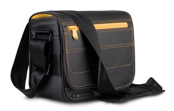 Sac bandoulière pour appareil photo réflex Le reporter Photo - Noir/Safran