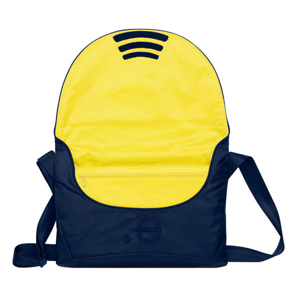 Sac bandoulière pour PC portable 13,3" LA garde robe - Jaune/Bleu marine