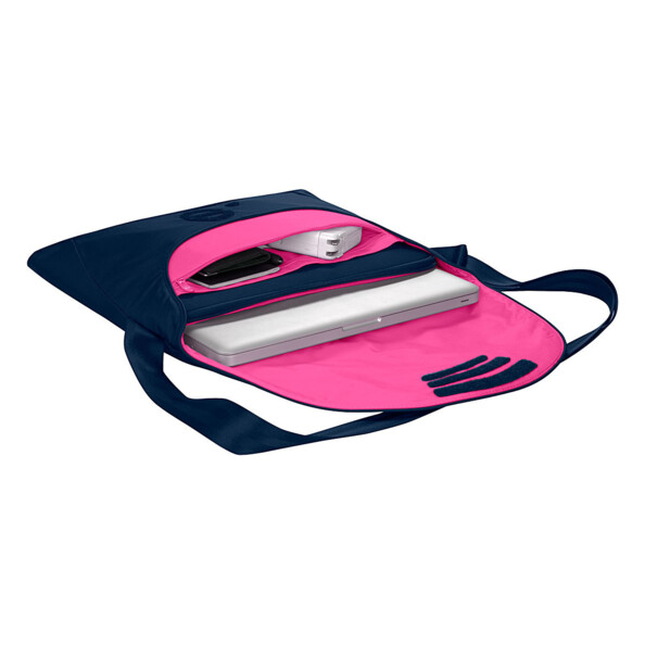 Sac bandoulière pour PC portable 13,3" LA garde robe - Rose/Bleu marine
