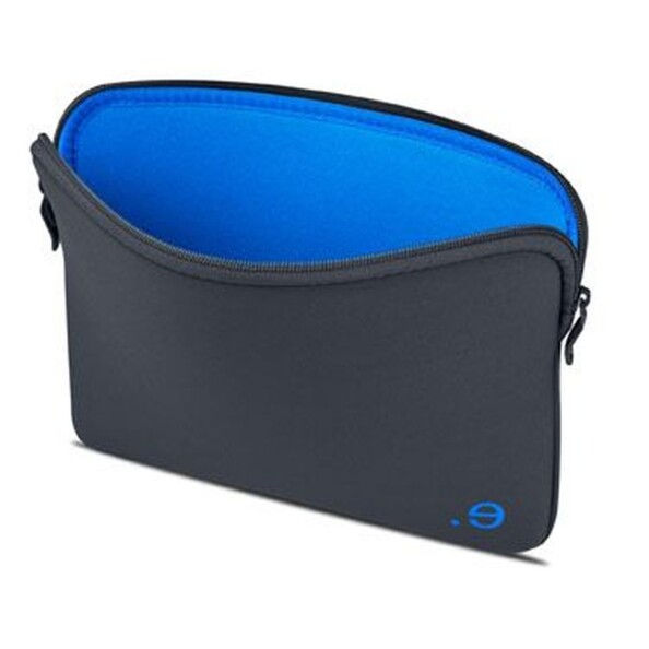 Housse en jersey et mousse à mémoire de forme gris/bleu pour ordinateur portable Windows et Mac avec lèvres intérieures et rembourrage coloris bleu clair