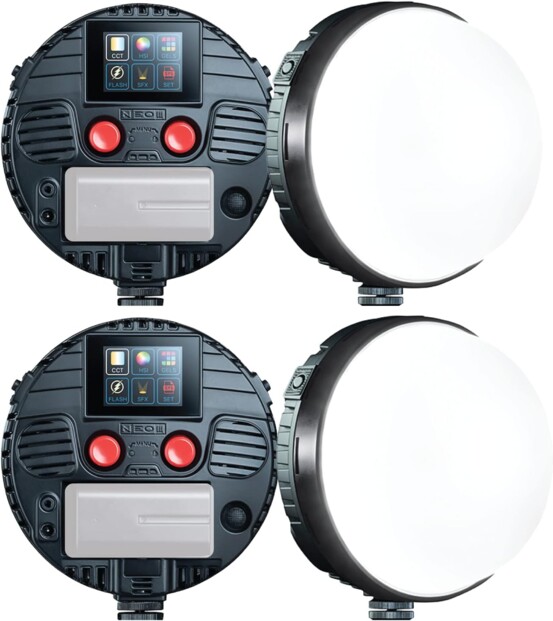 Set de 2 lumières connectées LED RGBWW pour photo et vidéo Neo3