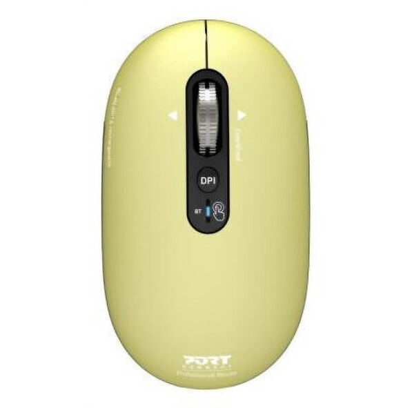 Souris Bluetooth PURE MAC jaune Port Connect, clics silencieux