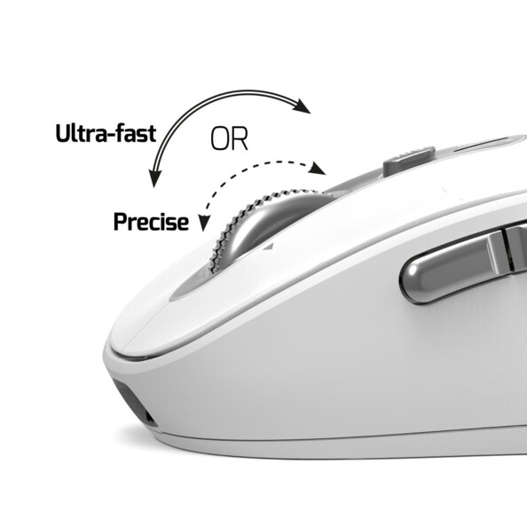 Souris sans fil Bluetooth rechargeable 3200 dpi PORT Connect – blanche