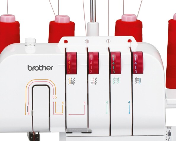 Surjeteuse 3/4 fils avec éclairage LED boutonnière automatique