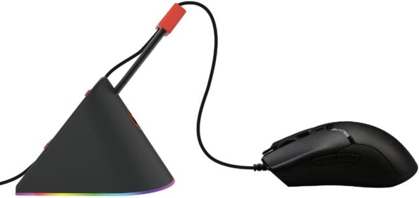 Système de gestion de câble pour souris gaming avec rétro-éclairage