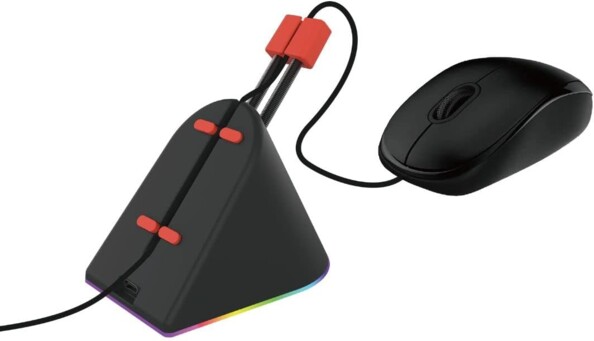 Système de gestion de câble pour souris gaming avec rétro-éclairage