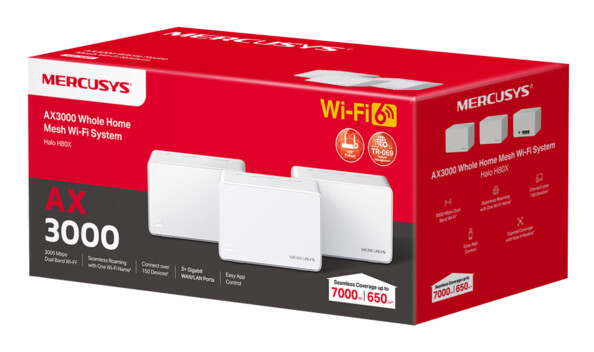 Système Wi-Fi Mesh Mercusys Halo H80X bi-bande 3-pack