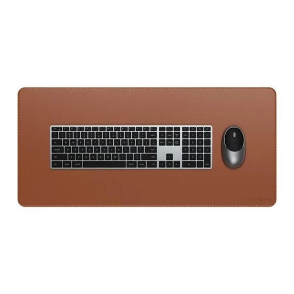 Tapis de bureau Premium aspect cuir coloris marron de la marque Satechi