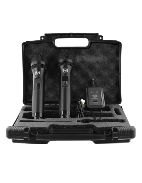 2 micros sans fil UHF Mac Mah W-UHF 200 M avec récepteur rechargeable