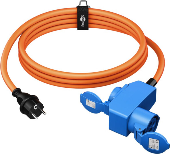 Câble adaptateur CEE 1,5 m avec prise secteur orange