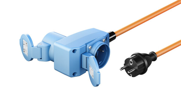 Câble adaptateur CEE 1,5 m avec prise secteur orange