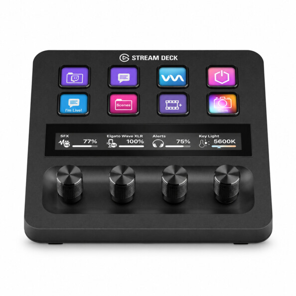 Contrôleur Elgato Stream Deck + avec 8 touches LCD et 4 molettes