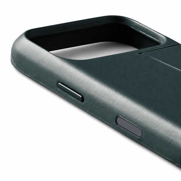 Coque en cuir avec porte-cartes pour iPhone 18 Pro - Vert profond