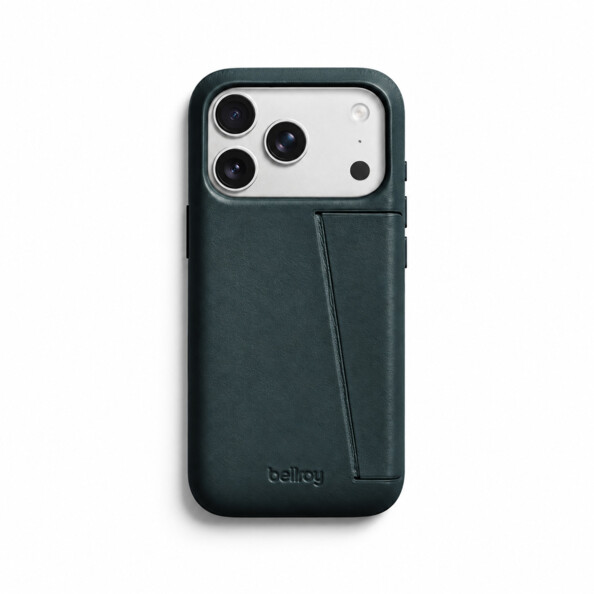 Coque en cuir avec porte-cartes pour iPhone 18 Pro - Vert profond