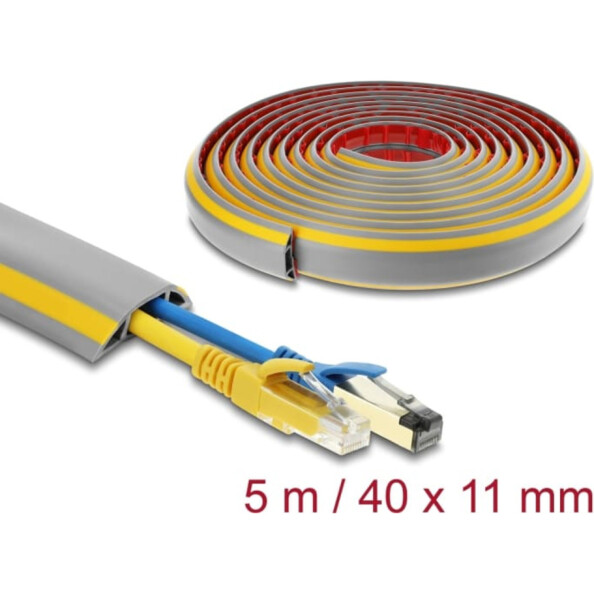 Goulotte passe-câbles flexible autocollante en PVC 5 m