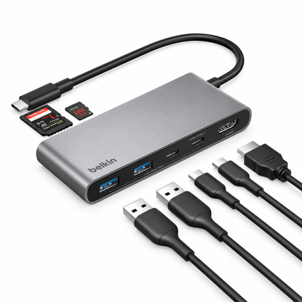 Hub USB-C 7-en-1 avec HDMI 4K et Power Delivery 100 W