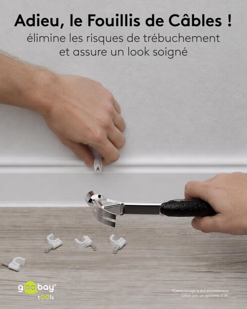 700 colliers attache-câbles à clous en 7 tailles