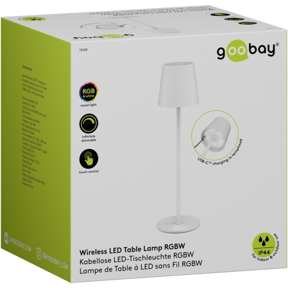 Lampe de chevet portable LED avec lumière d'ambiance modulable
