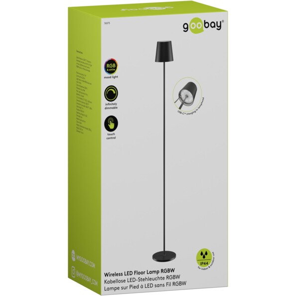 Lampe sur pied LED sans fil RVBB - Noir / 122 cm