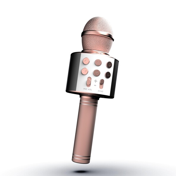 Microphone karaoké sans fil et enceinte bluetooth - Rose