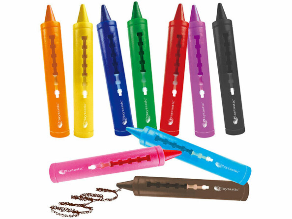 10 crayons pour faiences pour enfants sous différents angles