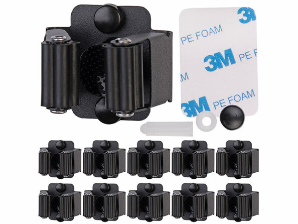 10 porte-balais muraux avec patch adhésif vis et cheville