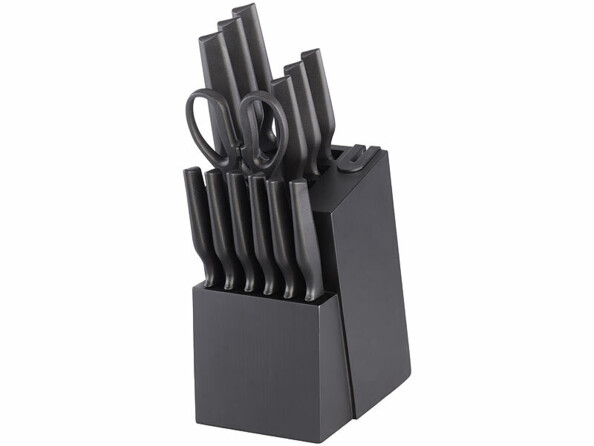12 couteaux de cuisine avec bloc et ciseaux