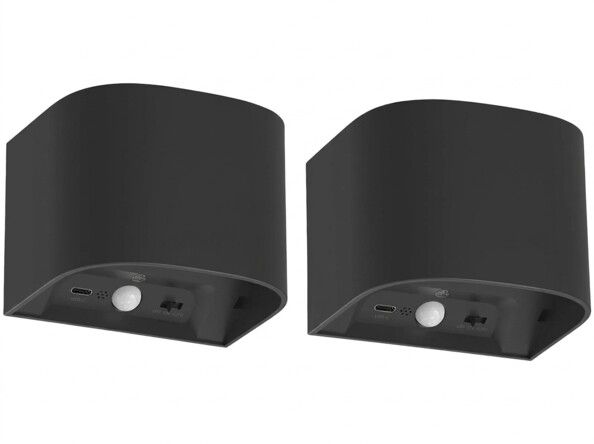 2 appliques murales LED télécommandées rechargeables avec détecteur de mouvement