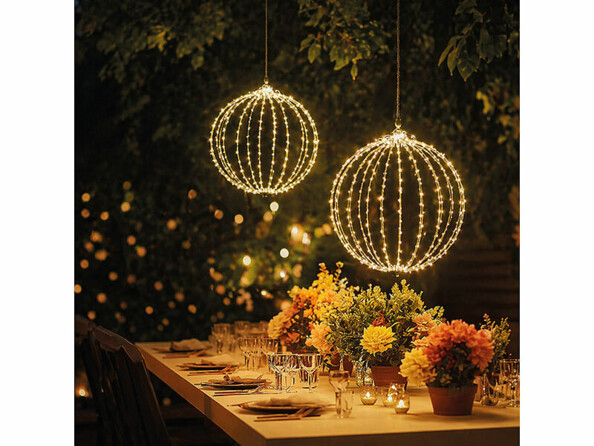 2 sphères lumineuses LED Ø 33 cm et 28 cm