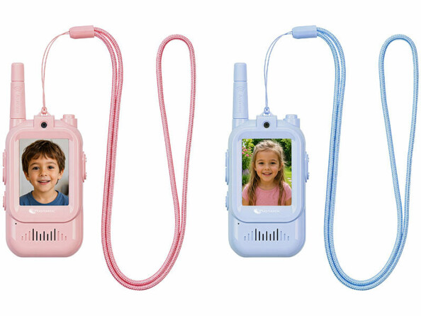 2 talkies-walkies rechargeables pour enfants avec vidéo et écran couleur