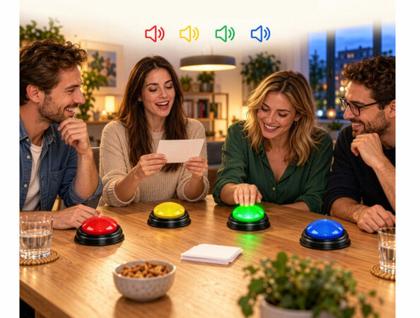 4 buzzers colorés sonores et lumineux