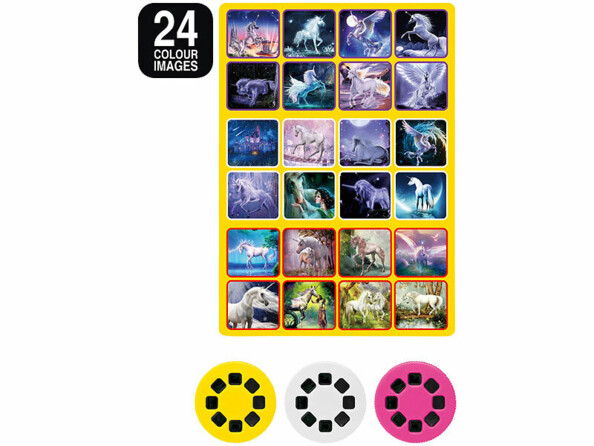 3 disques de projection avec 24 images de licornes