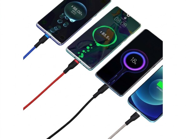 Câble USB-C/A vers USB-C/Micro-USB/Lightning 100 W 1,2 m - coloré