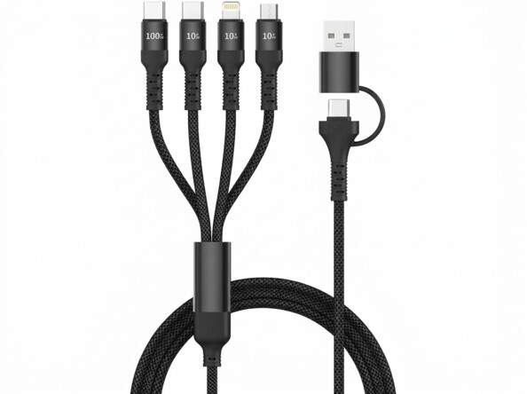 Câble USB-C/A vers USB-C/Micro-USB/Lightning 100 W 1,2 m - coloris noir