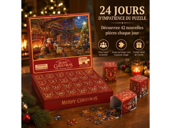 Calendrier de l'Avent puzzle "Maison du Père Noël" – 1008 pièces