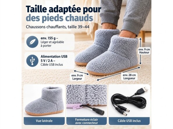 Paire de chaussons Wilson Gabor portée avec un jogging gris