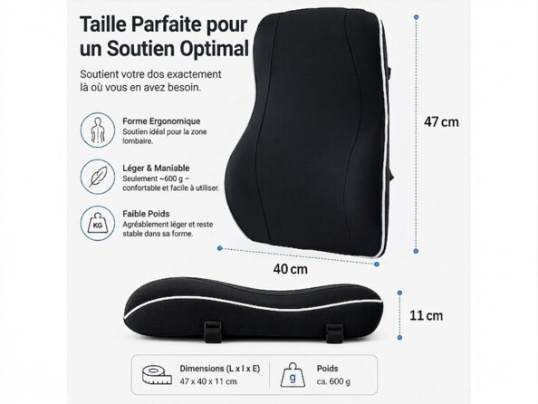 Coussin lombaire ergonomique en mousse à mémoire de forme