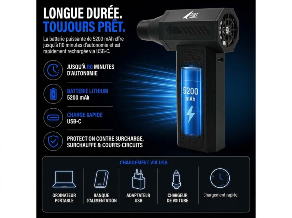 Dépoussiéreur rechargeable à air comprimé