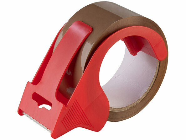 Dévidoir de ruban adhésif compact avec rouleau marron