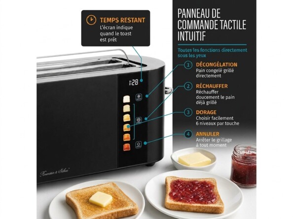Fiche produit du grille-pain Rosenstein & Söhne avec ses fonctions