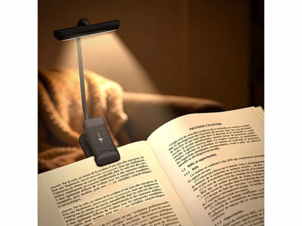 Lampe de lecture rechargeable 360° 40 lm avec pince et intensité variable