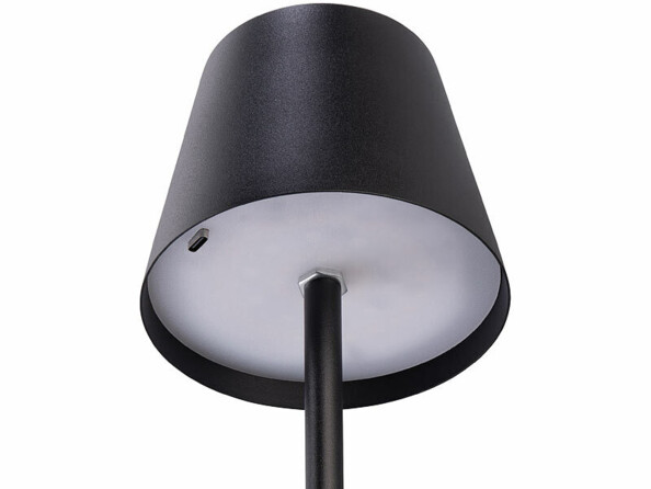 Lampe de table rechargeable avec LED RVBB vue du dessous
