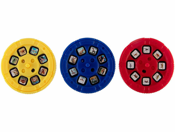 3 disques de projection avec 24images de dinosaures